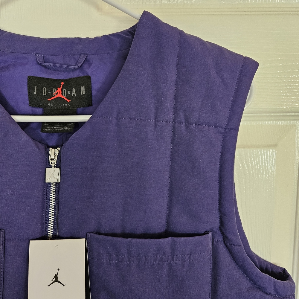 Nike Jordan Quilted Puffer Purple Vest Outerwear Womens S